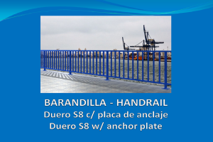 Handrail DUERO S8 6 m with anchor plate