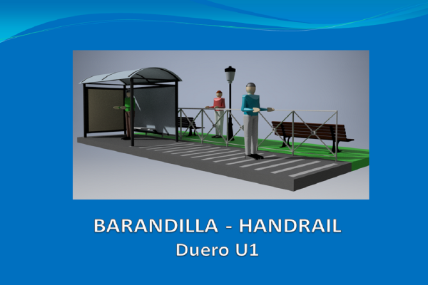 Handrail DUERO U1 1 m embedded in the foundation